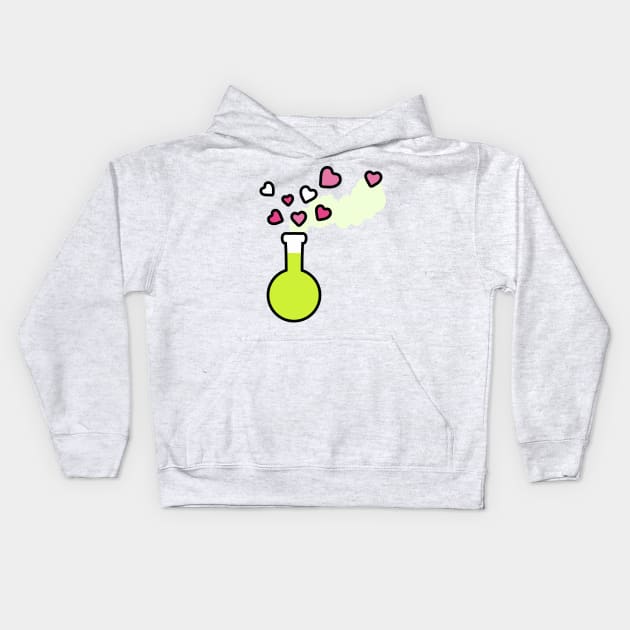 Love Magic Potion in a Laboratory Flask Kids Hoodie by XOOXOO